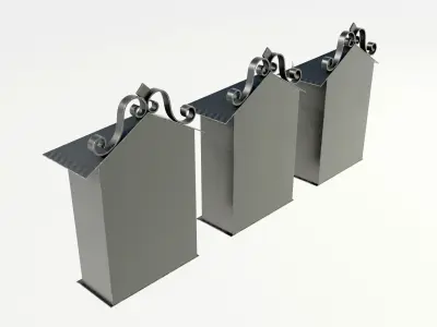 Wall Mounted Wrought Iron Mailbox 3D model