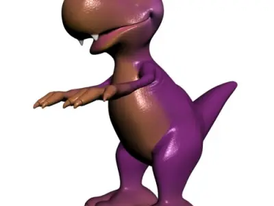 Young Cartoon Dinosaur RIGGED Low-poly 3D model
