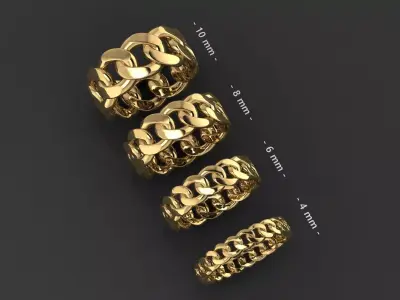 cuban chain ring  3D print model
