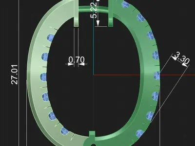 Earrings 1 hoop with diamonds Free 3D print model