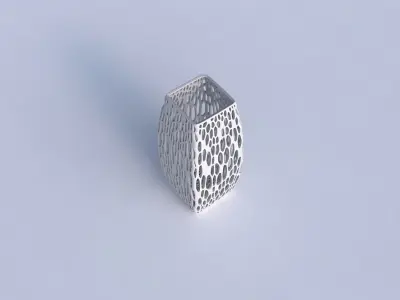 Vase rectangle with fine organic lattice 3D print model