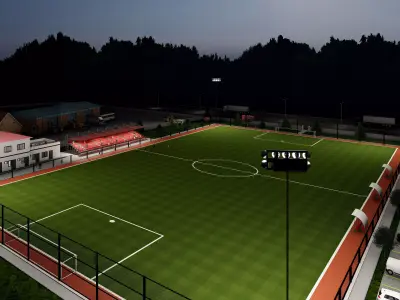 Stadium Sports facility Football training pitch  3D model