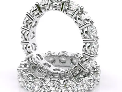 Round Diamond Eternity Wedding Band 2 3D print model 3D print model