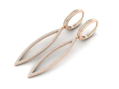 AV 473 Ladies Marquise Shaped Dangling Drop Earrings 3D print model