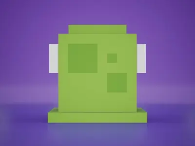 Voxel - Green Goo Low-poly 3D model