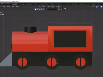 Toy train engine 3d model Low-poly 3D model