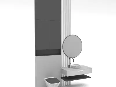 The modern toilet sink Low-poly 3D model