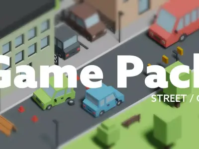 Game pack Low-poly 3D model