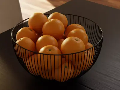 Fruit bowl with Oranges 3D model