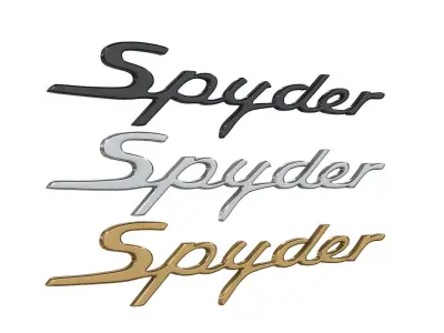 Spyder nameplate Porsche  3D print model