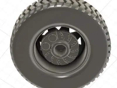 Trailer Wheels Tires and Brakes for 3D Print 3D print model