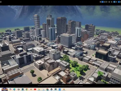 UE5 City Complete Level - DAY Low-poly 3D model