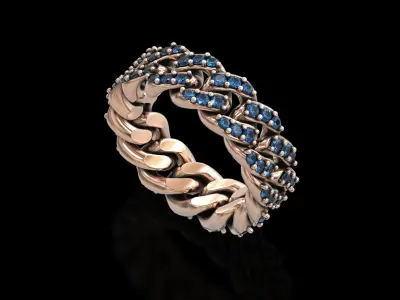 Cuban Chain Ring v2 3D print model