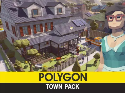 POLYGON - Town Pack Low-poly 3D model