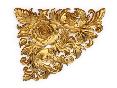 Classic carved corner decor ornament 374 3D model