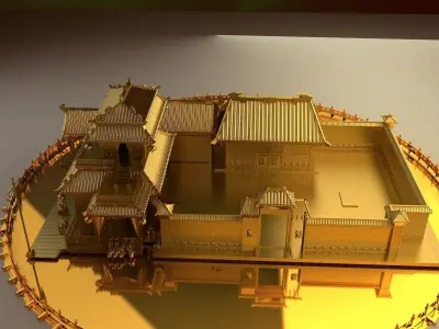 Chinese ancient house  3D model 29