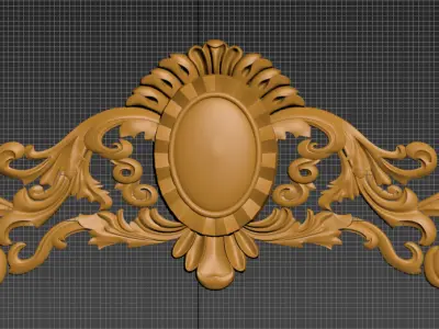 Carving ornate gold ornament  3D model