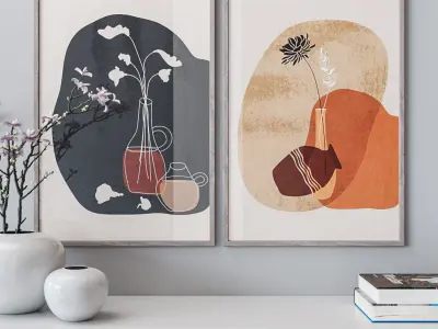 Set of large wall paintings 466 3D model