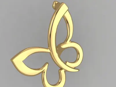pendant butterfly 2 3D print model