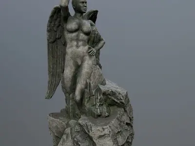 woman statue 2 Low-poly 3D model