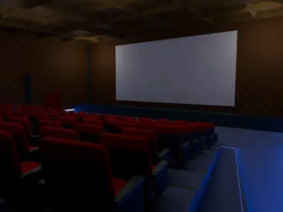 movie theater Low-poly 3D model