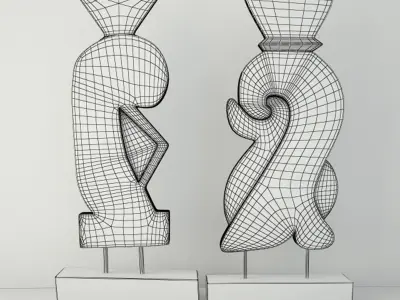 Carved Old Teak Deco 2 3D model