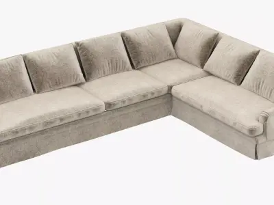 Restoration Hardware Belgian Classic Roll Arm L-Sectional 3D model