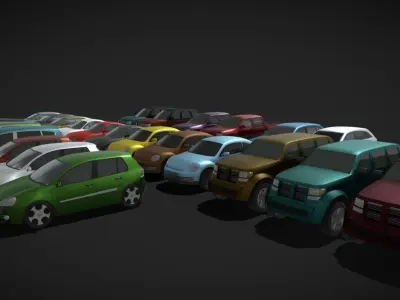 Vehicle pack Low-poly 3D model
