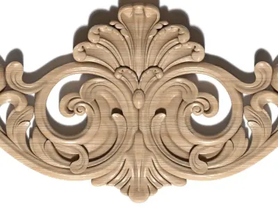 Cartouche-040 two ornate carvings 3D model