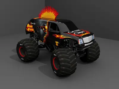 Monster Truck Mohawk Low-poly 3D model