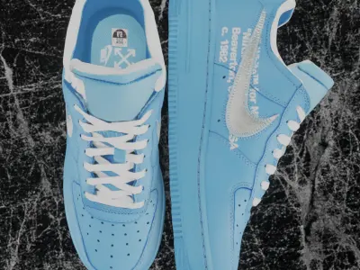 NIKE AIR FORCE X OFF WHITE 3D SHOES Low-poly 3D model