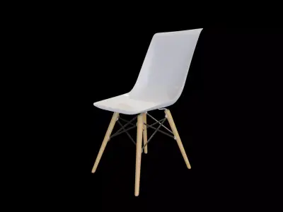 Modern elegant Chair-white Low-poly 3D model