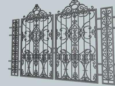 iron mesh door 3d model 3D model