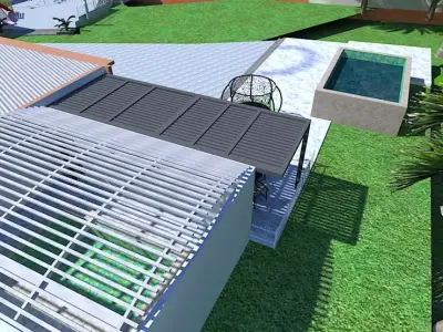 One-Story Family House Design A46 DWG SketchUp 3D model