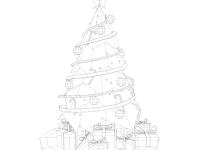 Low Poly Christmas Tree Low-poly 3D model