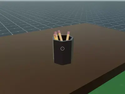Pencil Jar Free low-poly 3D model