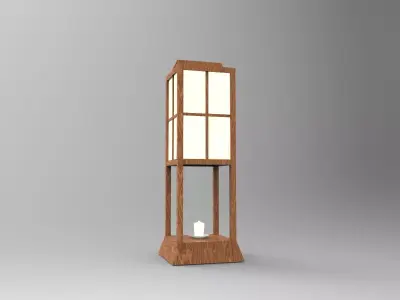 lantern Z wooden lamp 3D model