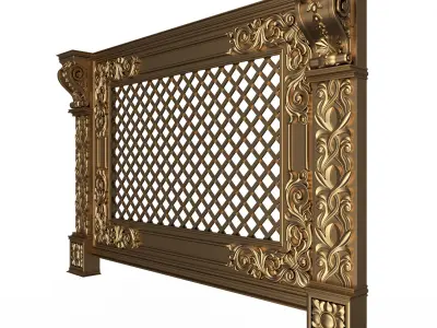 Radiator Cover Decorative Screening Grille Panel 04 Low-poly 3D model