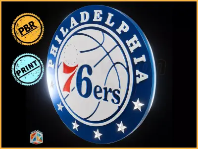 Philadelphia 7ers logo - Cinematic - 3D print 3D model