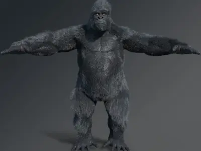 Gorilla rigged 3D model