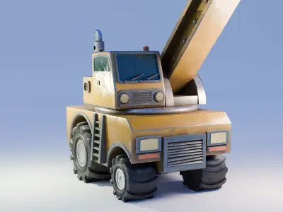 Excavator Low-poly 3D model