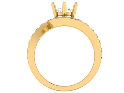 Elegant Solitaire Diamond Engagement Ring 3D print model