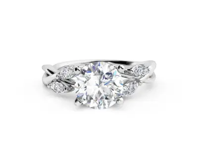 ZRP010 person engagement ring in rose gold 3D print model