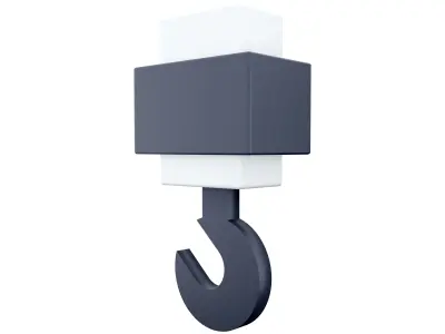 Crane hook cartoon icon 3D model