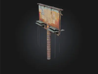 Rustic Billboard Art  Weathered Charm for Storytelling Scenes 3D model