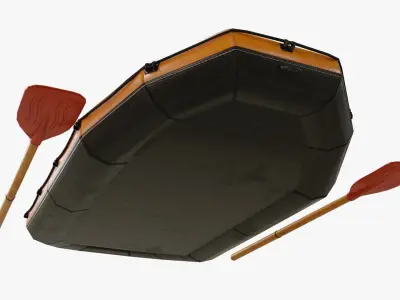 Inflatable Rubber Boat Low-poly 3D model