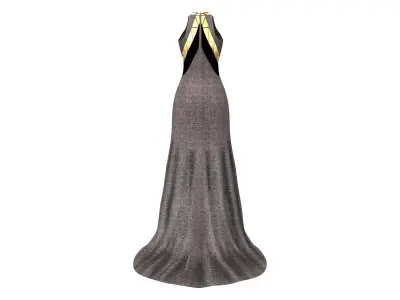 Luxury Evening Dress Low-poly 3D model