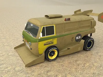 cyber punck car UAZ cyberTruck 3D model