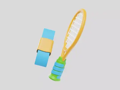 Tennis Racket and Grip Tape 3D model