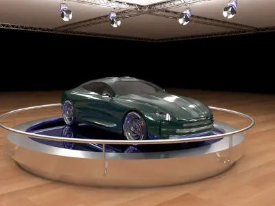 Green concept car 3D model
